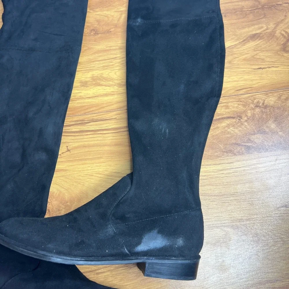 Marc‎ Fisher Black Suede Over The Knee Boots Size 5 Heel Size Zip